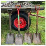 (4) Short Handled Scoop Shovels