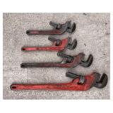 (4) Ridgid Pipe Wrenches: E12, E14, E18, and E24
