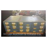 18 Drawer Parts Cabinet with Contents, 34'w