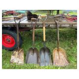 (4) Short Handled Scoop Shovels