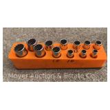 Snap-On 12 Piece 3/8' Drive Deep Metric Socket Set, 12 Point, with Magnetic Organizer