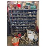 Metal Parts Cabinet with Contents, Nuts, Bolts, Etc., 35'x12'x42'h