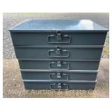 (5) Metal Storage Drawers