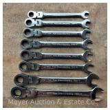 (8) GearWrench Metric Flex Head Ratcheting Wrenches