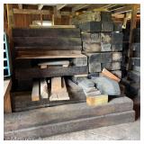 Large Group of Beams, Railroad Ties, and Cribbing, Most 7'x9', 50'-100' Long