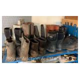 Group of Work Boots, Rain Boots and Muck Boots, Sizes 11-12