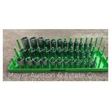 Snap-On 36 Piece 3/8' Drive Metric Socket Set, with Green Snap-On Organizer