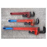(3) Ridgid Pipe Wrenches: 14', 18' and 24'