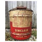 5gal. Sinclair Motor Oil Metal Can