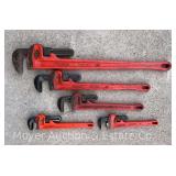 (5) Ridgid Pipe Wrenches: 12', 14', 18', 24', and 36'