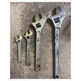 (4) Craftsman Crescent Wrenches, 8', 10', 16', and 20'