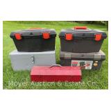 Group of Empty Toolboxes, Metal and Plastic