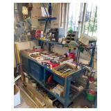 Steel Workbench, Appears Hand Fabricated, 96'x34'x94'h Overall