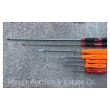 (7) Small Snap-On Precision Screwdrivers, Orange and Red