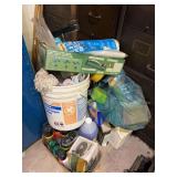 Group of Automotive and Garden Chemicals, Brushes, Sponges, Garden Sprinkler, Etc.