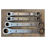 (4) Snap-On SAE Ratcheting Wrenches, R-Series