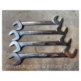 (4) Snap-On Metric Angled Open End Wrenches, VSM Series