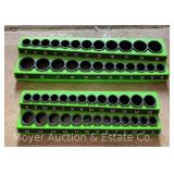 (2) Snap-On Magnetic Socket Holder Extremes, 38MSKTHGRN and 14MSKTHGRN, with Boxes