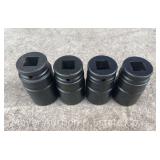 (4) Large Snap-On Metric 3/4' Drive Sockets, SIMM Series