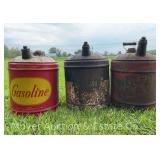 (3) Oil and Gas 5gal. Metal Cans