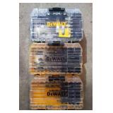 (3) DeWalt Drill Bit Sets, in Cases