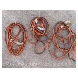 (3) 25ft. Ridgid Extension Cords, with 3 Way Splitters