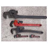Group of Asst. Pipe Wrenches, Mostly Ridgid, 6'-24'