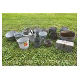 Group of Galvanized Washtubs, Watering Can, Buckets, Etc.