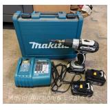 Makita Drill with Batteries, Charger, and Case