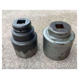 (2) Large Williams 1' Drive Sockets, 2 3/4' and 3 1/8'