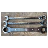 (3) Asst. SAE Ratcheting Snap-On Wrenches