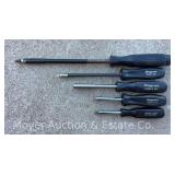 (3) Snap-On Shank Drivers and (2) Bit Drivers, Black