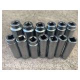 (13) MAC SAE Deep Sockets, VD Series, 1/2' Drive