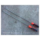 (2) Snap-On Soft Grip Long Reach Screwdrivers, Philips and Flat, Orange/Black