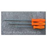 (3) Snap-On Long Reach Philips Head Screwdrivers, Orange