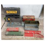 Group of Metal Toolboxes, Organizers, Etc.