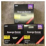 (3) Boxes of New 100w Light Bulbs