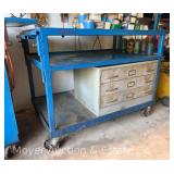 Rolling Steel Shop Cart, 30'x48' Top, 38'h Overall