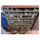 Metal Parts Bin with Contents, Nuts, Bolts, Etc., 35'x12'x42'h