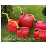 (5) Gas Cans, 1-5 Gallons