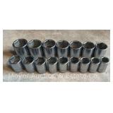 (16) Snap-On Metric Sockets, 1/2' Drive, TWM Series