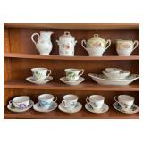 Group of 7 Tea Cups & Saucers and Other China Pieces