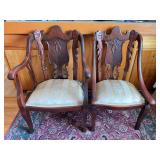 (2) Mahogany Library Chairs, Antique