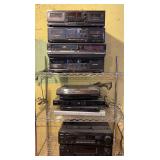 Group of VCRs, DVD Players, and Cassette Decks