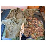 Group of Military Clothes, Hat, Etc.