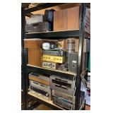 Contents of Shelf: Audio/Visual Components, Speakers, Etc.