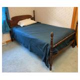 Wood Bed Frame with Mattress and Box Spring, Mattress is 47"x74"