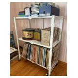 3 Shelf Folding Cart on Casters, Metal, 28"x13.5"x34"h
