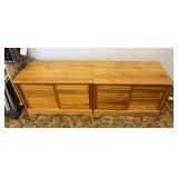 Pair of Pine Benches, Sliding Doors in Front, 26"x15"x18"h Each