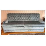 Blue Velvet Couch, 78"w